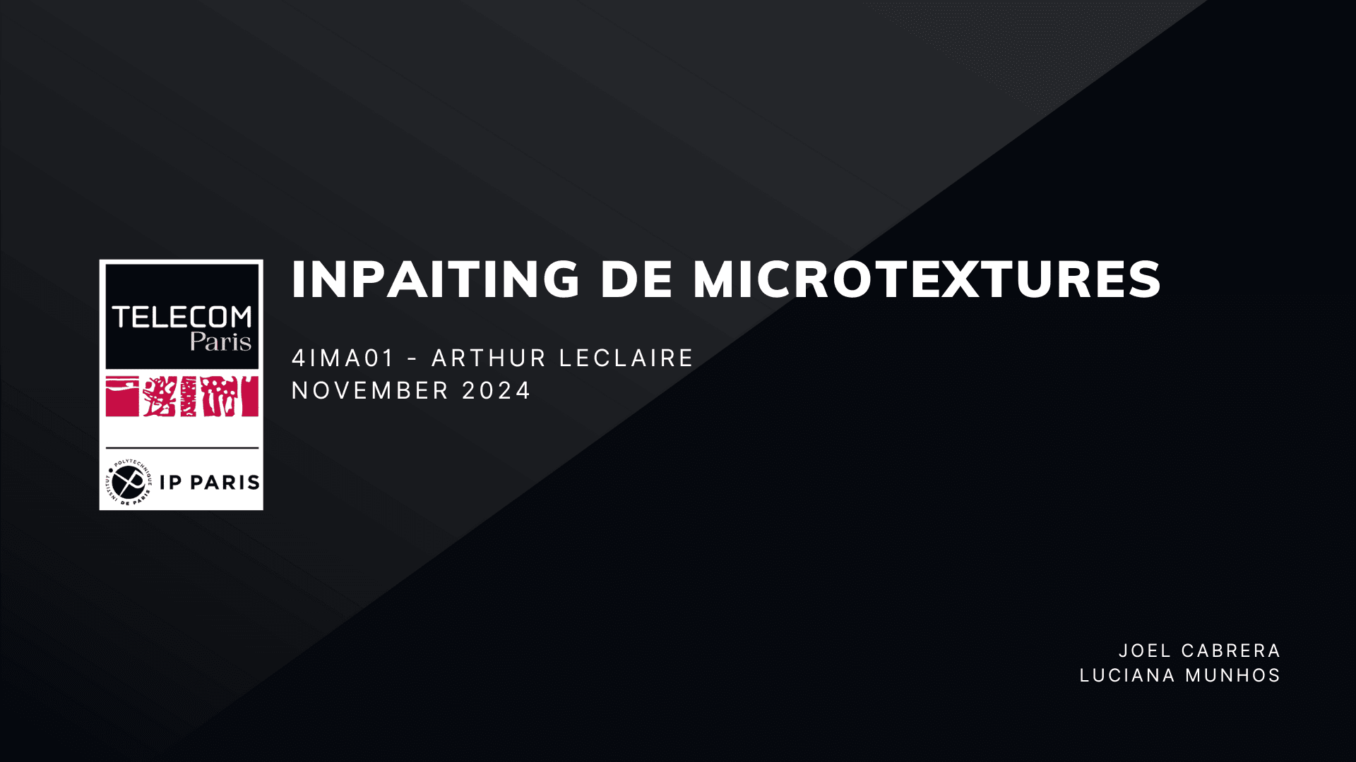 Inpainting of Microtextures (IMA201)