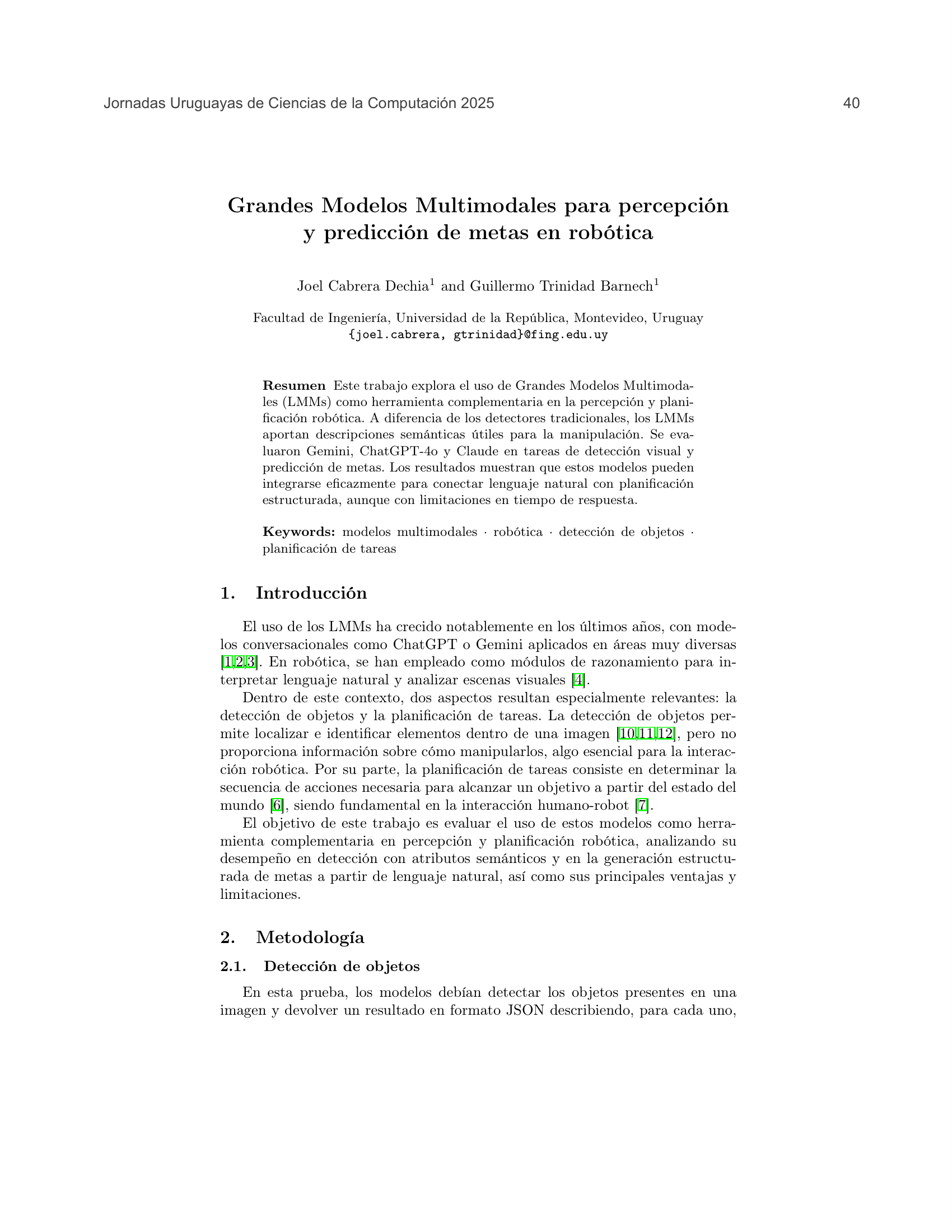 Grandes Modelos Multimodales para percepción y predicción de metas en robótica